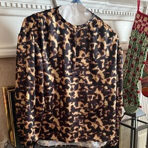 Emily McCarthy small Stylish Leopard Print Women's Blouse EUC